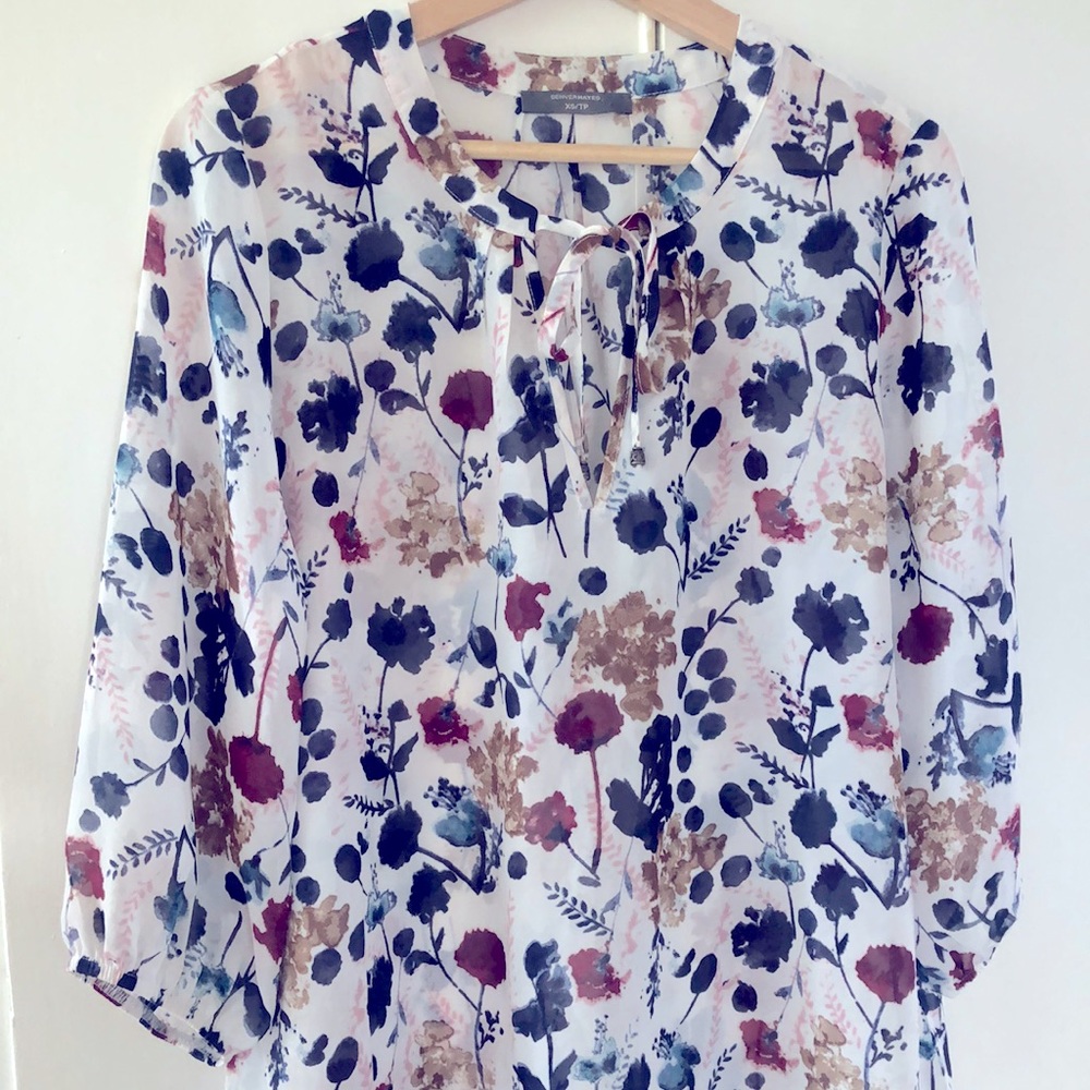 50% off in bundle - Denver Hayes Sheer Floral Blouse - Picture 1 of 8